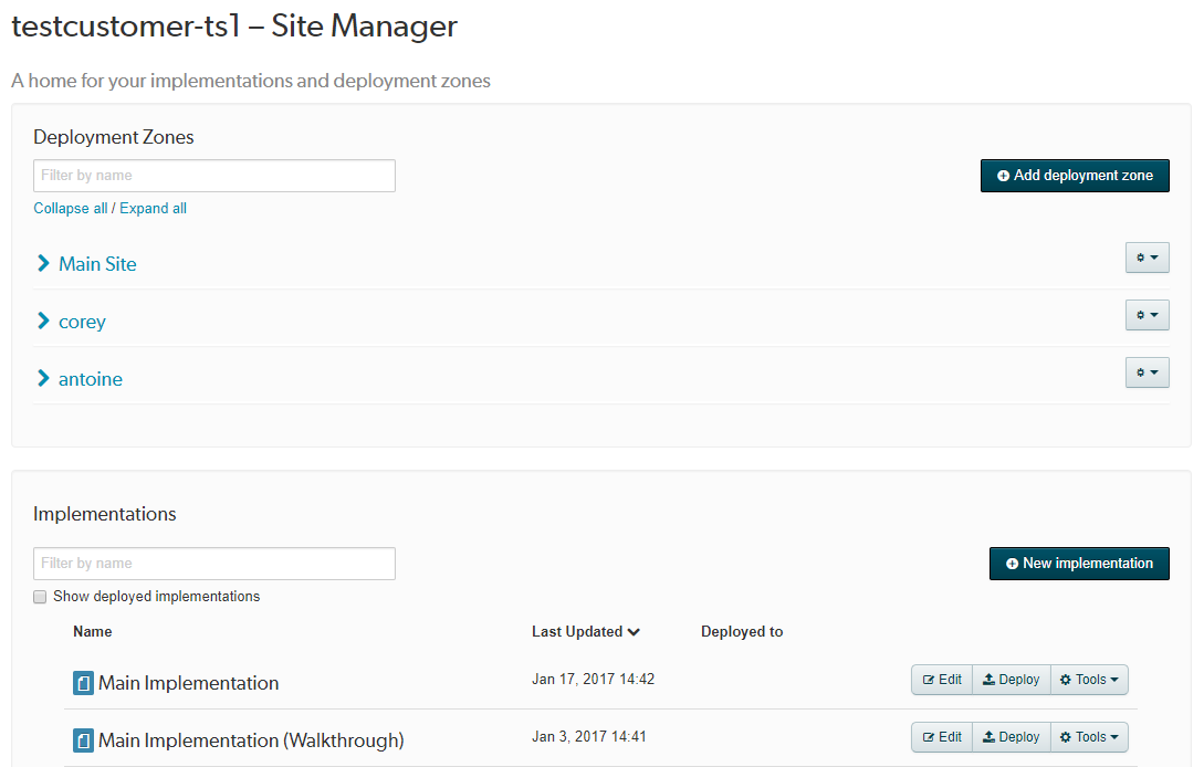 Site Manager screenshot